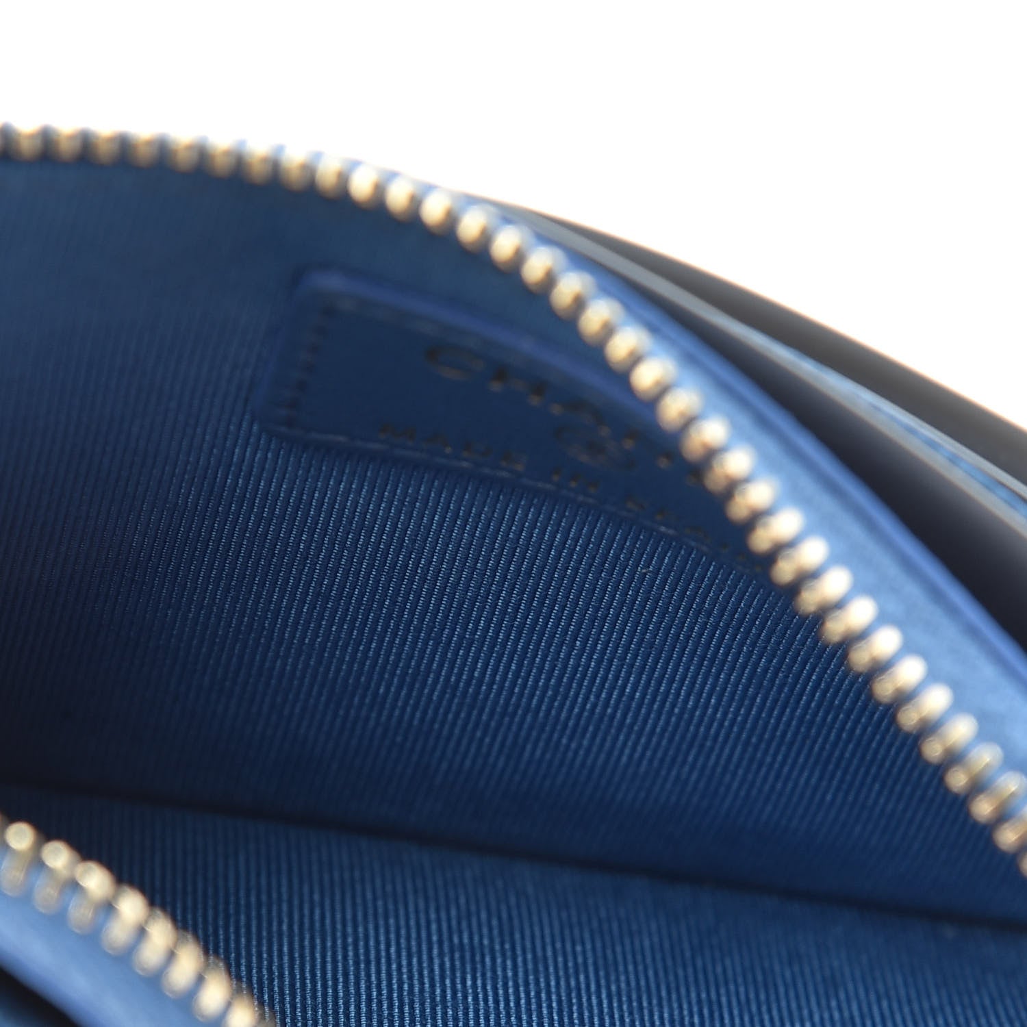 Chanel Caviar Quilted CC Zip Card Holder Blue 5 of 8