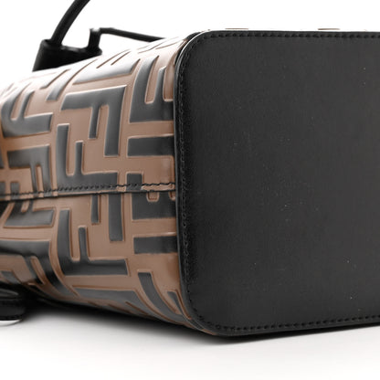 Fendi Vitello Liberty F is Fendi Bi-Color FF 1974 Embossed Mini Mon Tresor Bucket Bag Maya Black 9 of 13