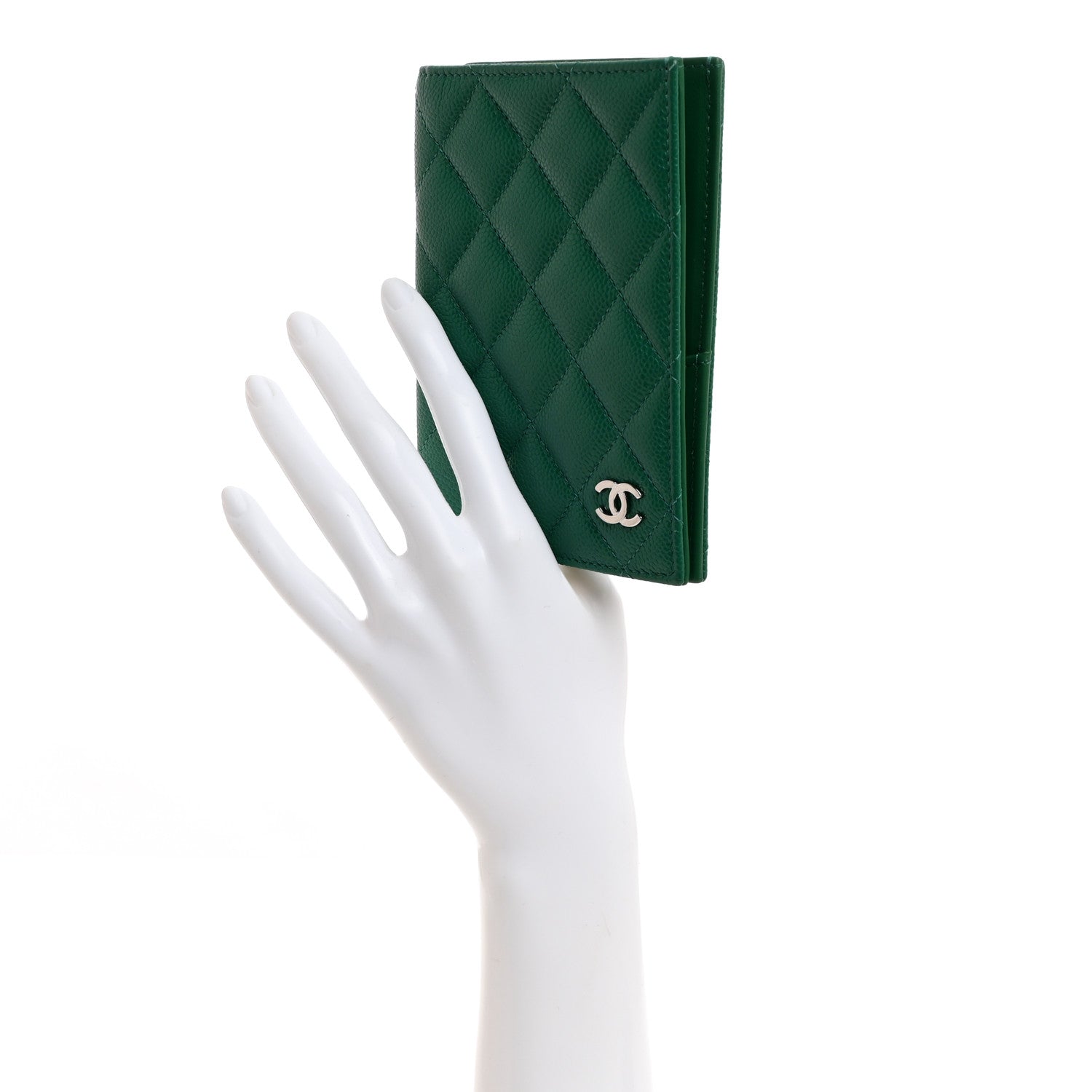 Chanel Caviar Quilted Passport Holder Green 2 of 7