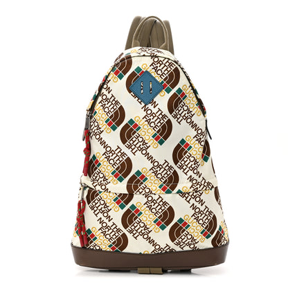 Gucci X THE NORTH FACE Econyl Nylon Medium Backpack Brown White 1 of 16