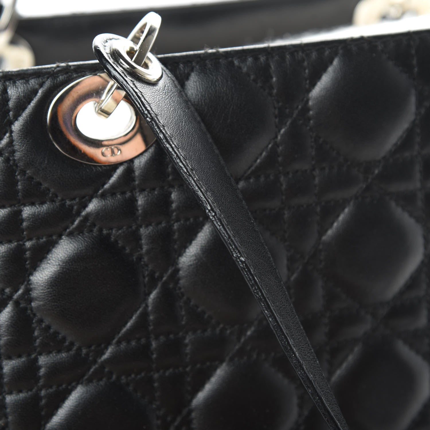 Christian Dior Lambskin Cannage Large Lady Dior Shopper Tote Black 15 of 15