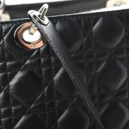 Christian Dior Lambskin Cannage Large Lady Dior Shopper Tote Black 15 of 15