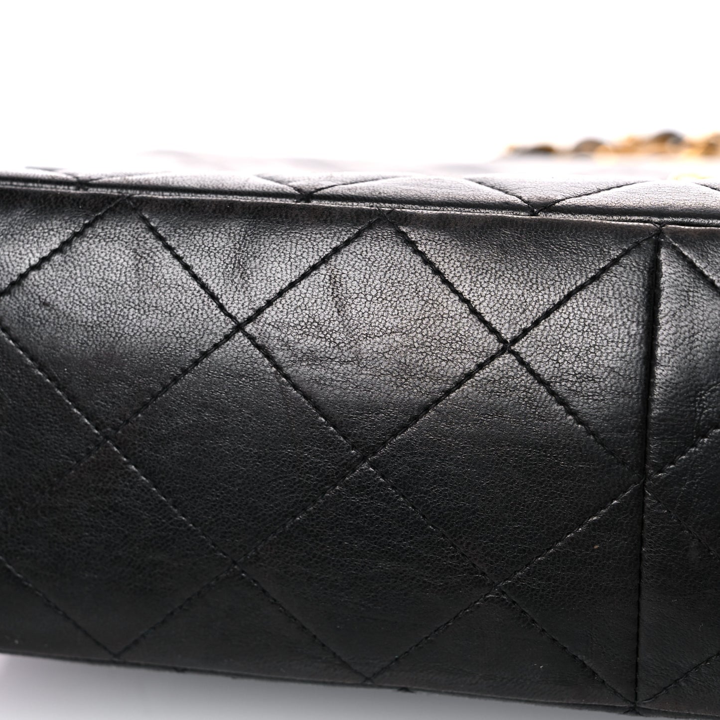 Lambskin Quilted Jumbo Single Flap Black