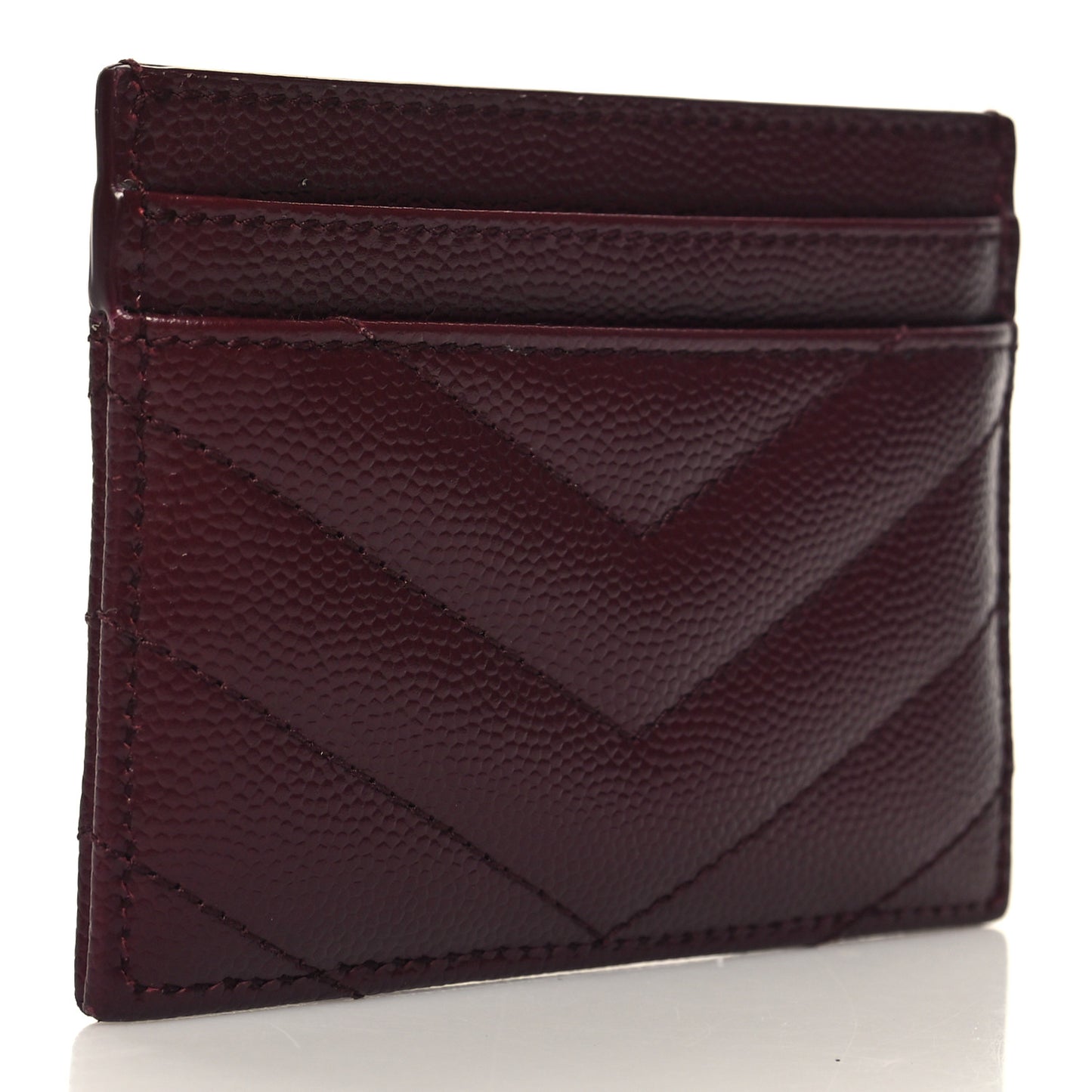 Grain De Poudre Matelasse Chevron Cassandre Credit Card Case Rouge Legion
