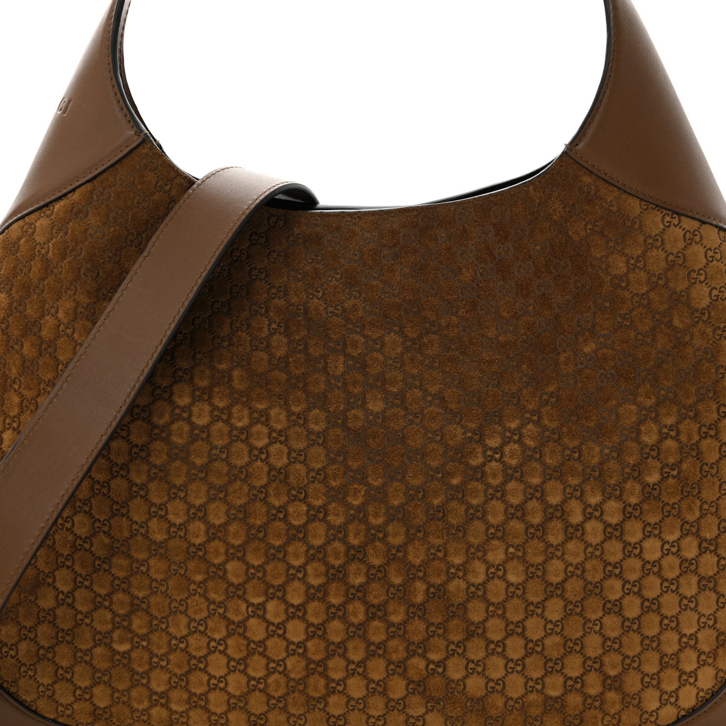 GG Suede B Medium Shoulder Bag Brown
