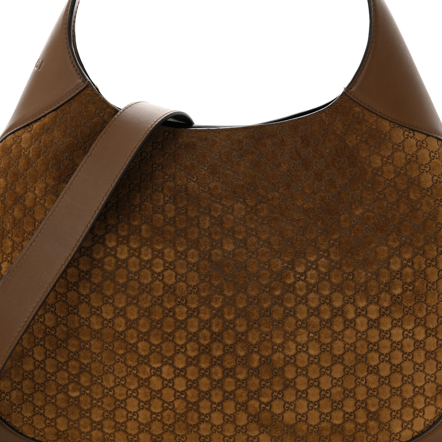Gucci GG Suede B Medium Shoulder Bag Brown 8 of 10