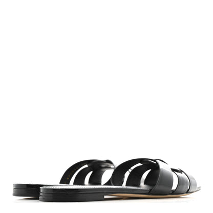 Saint Laurent Vitello Vernice Nu Pied 05 Sandal 39.5 Black 5 of 10