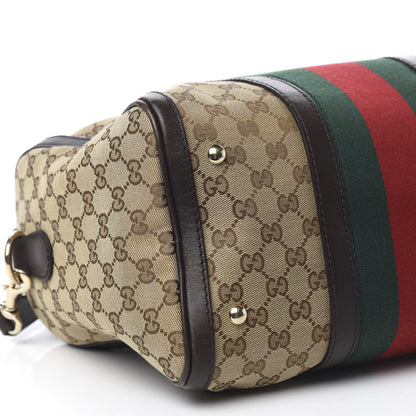 Gucci Monogram Vintage Web Medium Boston Dark Brown 8 of 10