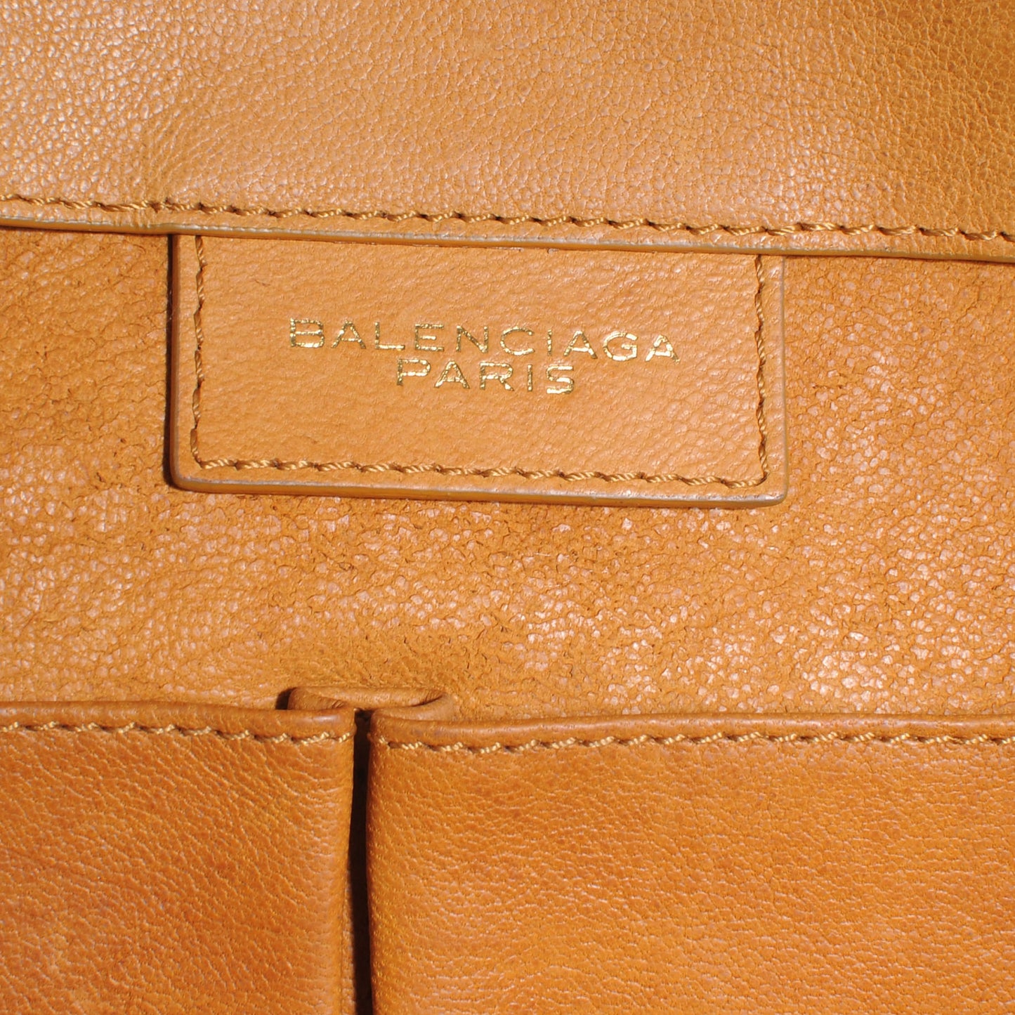 Veau Leather Papier A4 Tote Curry