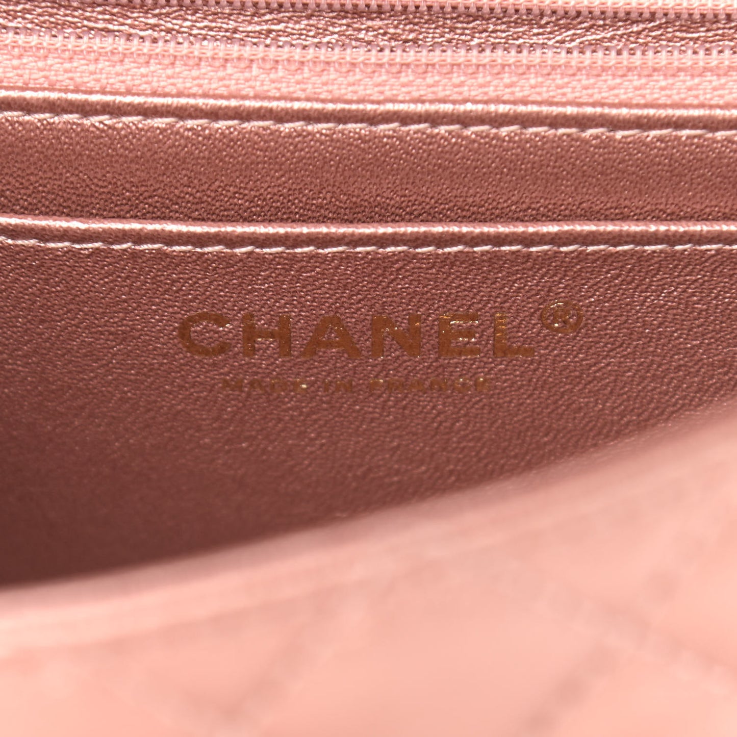 Metallic Grained Calfskin Quilted 2.55 Reissue Mini Flap Copper Pink