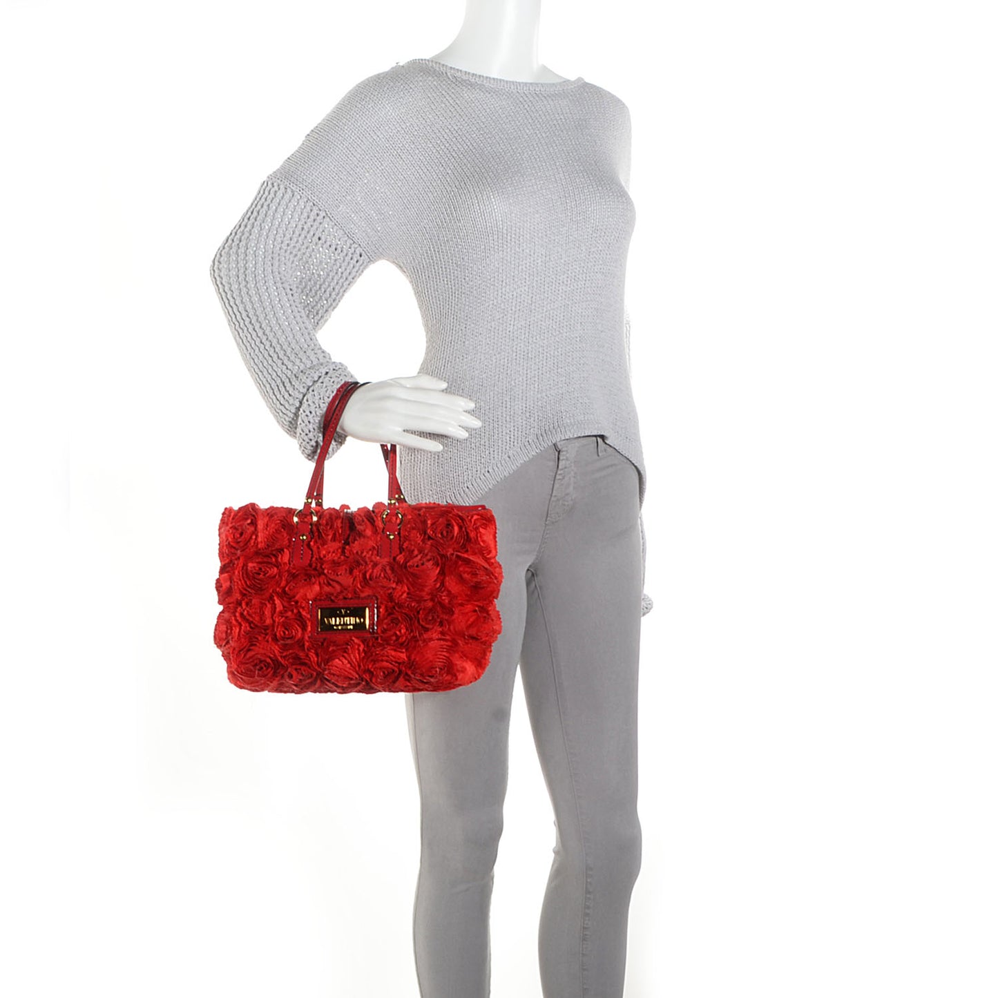 Silk Georgette Rosier Small Tote Red