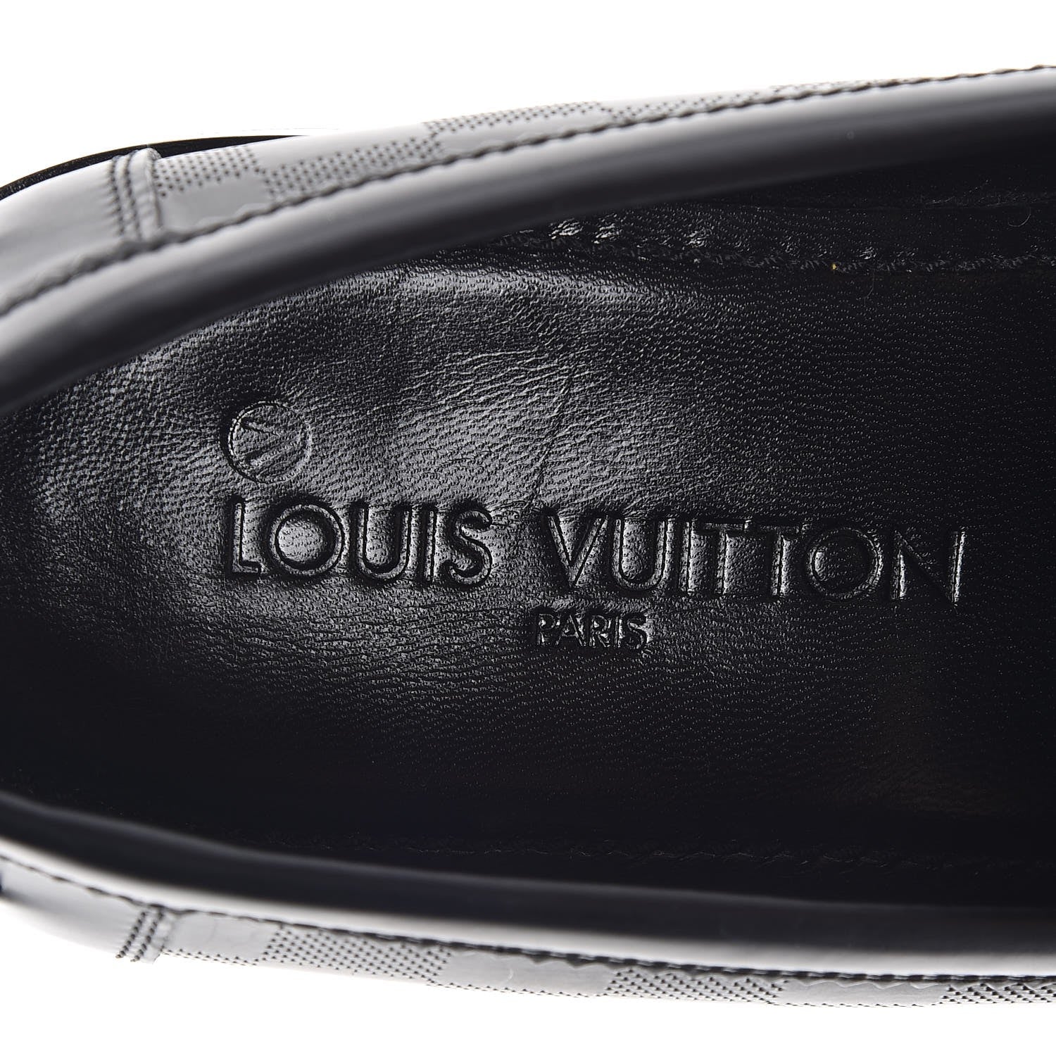 Louis Vuitton Mens Damier Infini Santiago Loafers 8 Black 7 of 8