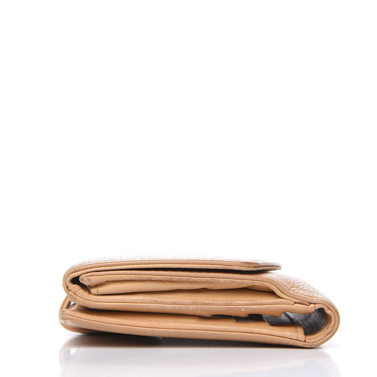 Caviar Timeless CC Compact French Wallet Beige