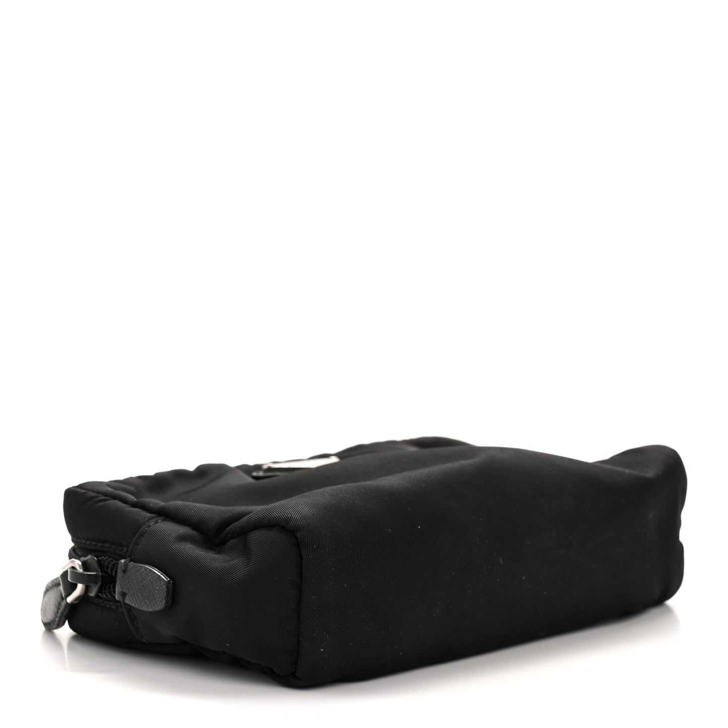 Tessuto Nylon Vela Saffiano Necessaire Wristlet Pouch Black