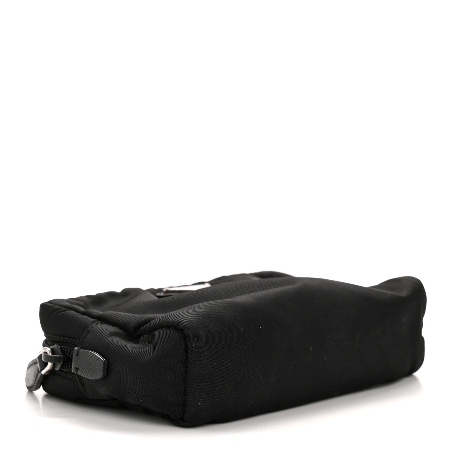 Prada Tessuto Nylon Vela Saffiano Necessaire Wristlet Pouch Black 4 of 10