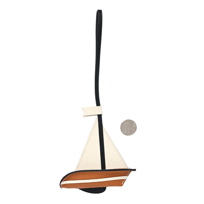 Hermes Epsom Sail Boat Bag Charm Nata Gold Black 2 of 3