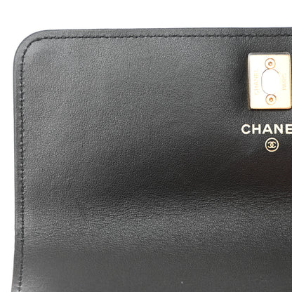 Chanel Shiny Caviar Quilted Flap Charm Wallet On Chain WOC Black 12 of 13