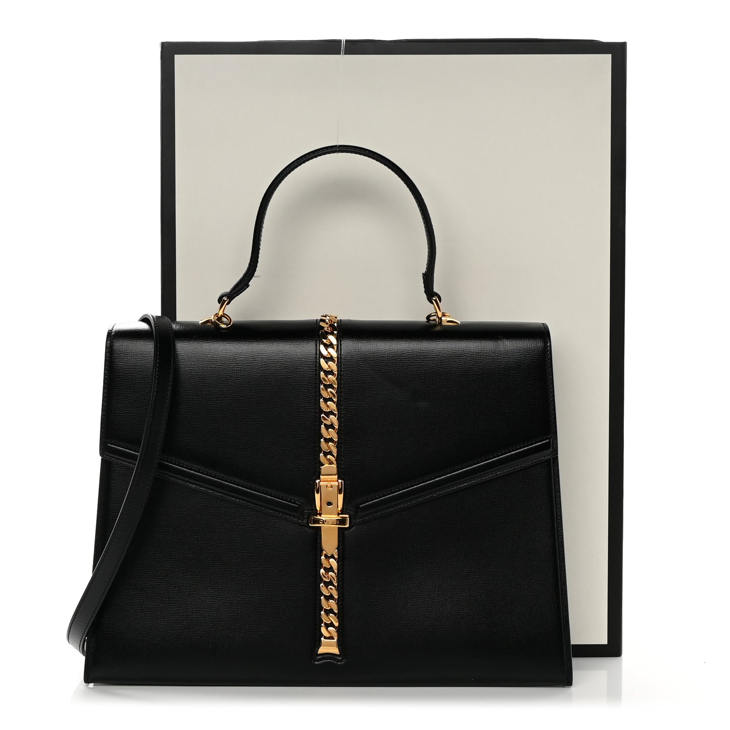 Azalea Calfskin Medium Sylvie 1969 Top Handle Bag Black