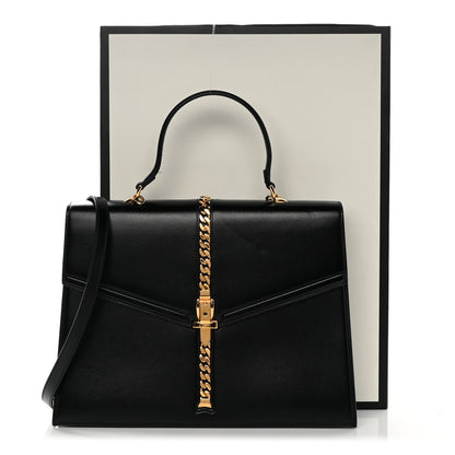 Gucci Azalea Calfskin Medium Sylvie 1969 Top Handle Bag Black 18 of 18