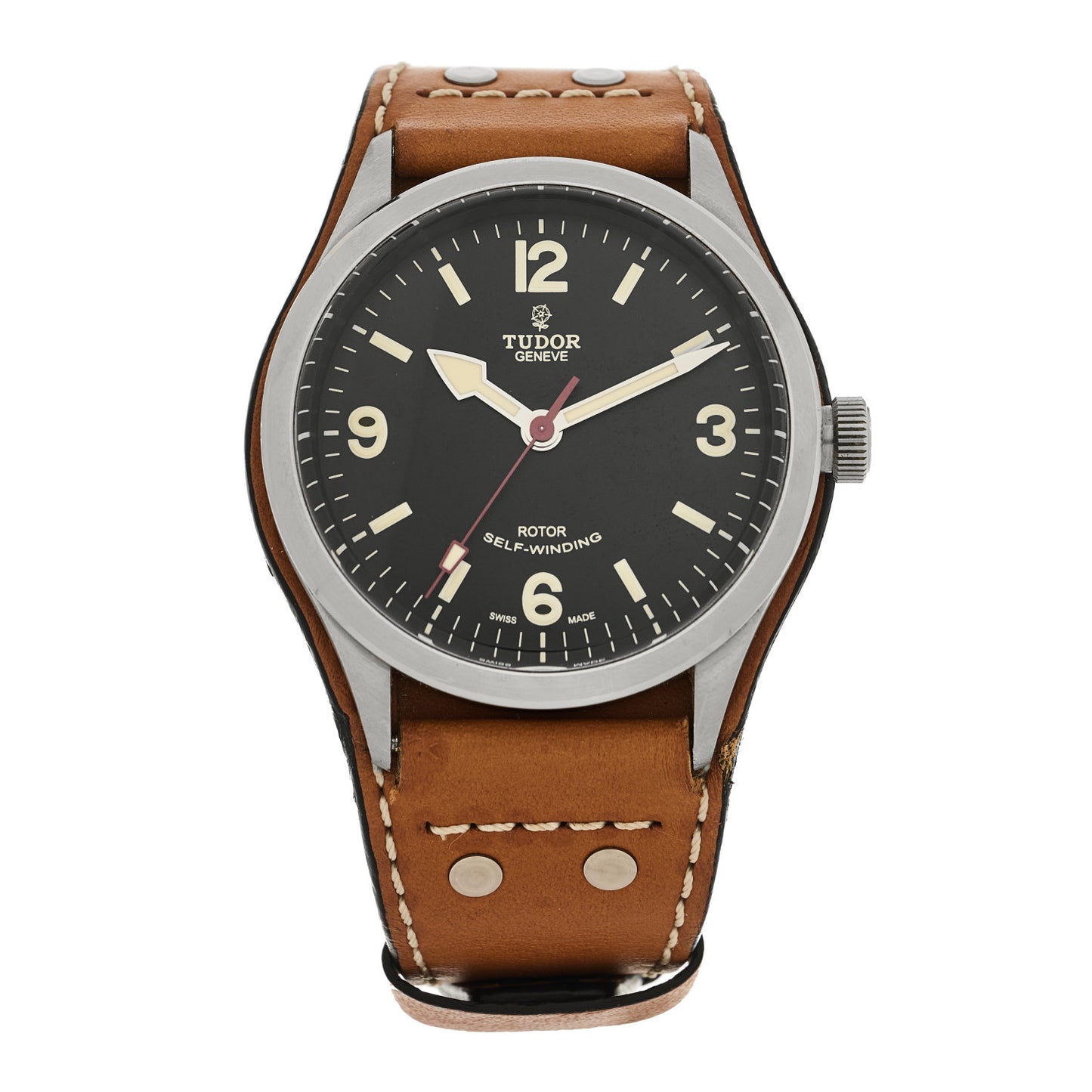 Stainless Steel Calfskin 41mm Tudor Heritage Ranger Automatic Watch Black 79910