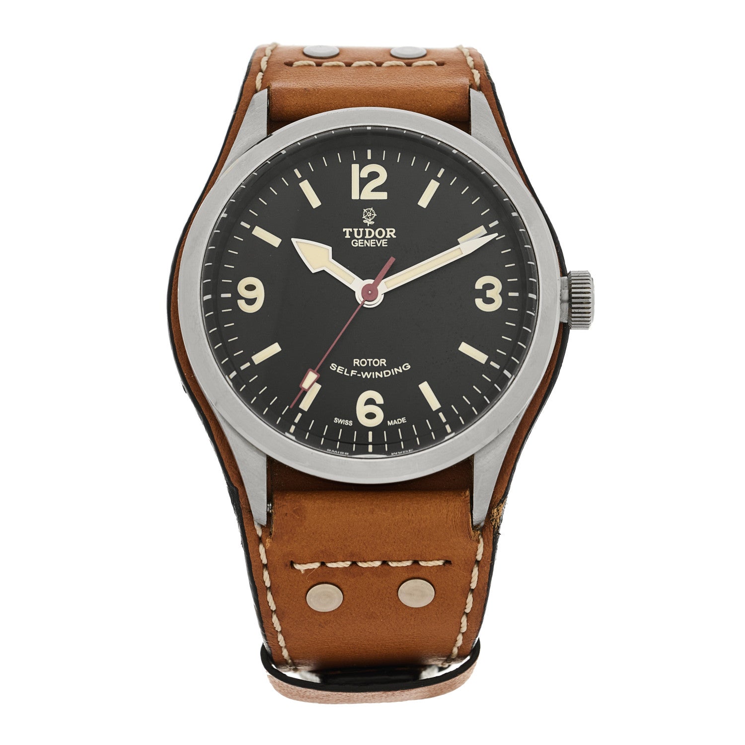 TUDOR Stainless Steel Calfskin 41mm Tudor Heritage Ranger Automatic Watch Black 79910 1 of 5