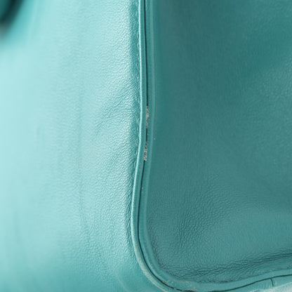 Prada Nappa Triangle Pocket Small Tote Bag Teal 11 of 16