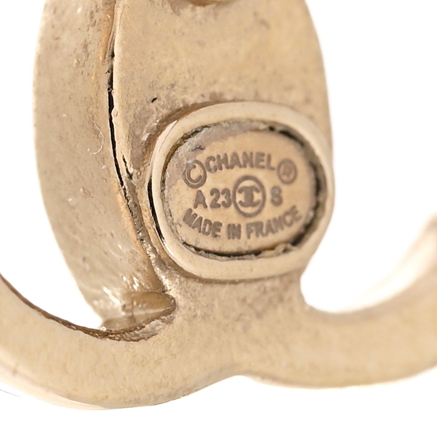 Crystal CC Large Stud Earrings Gold