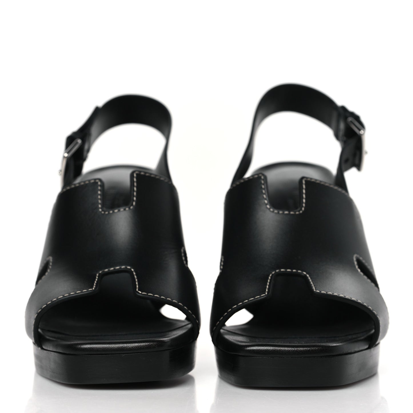 Calfskin Eris 90 Sandals 37 Black
