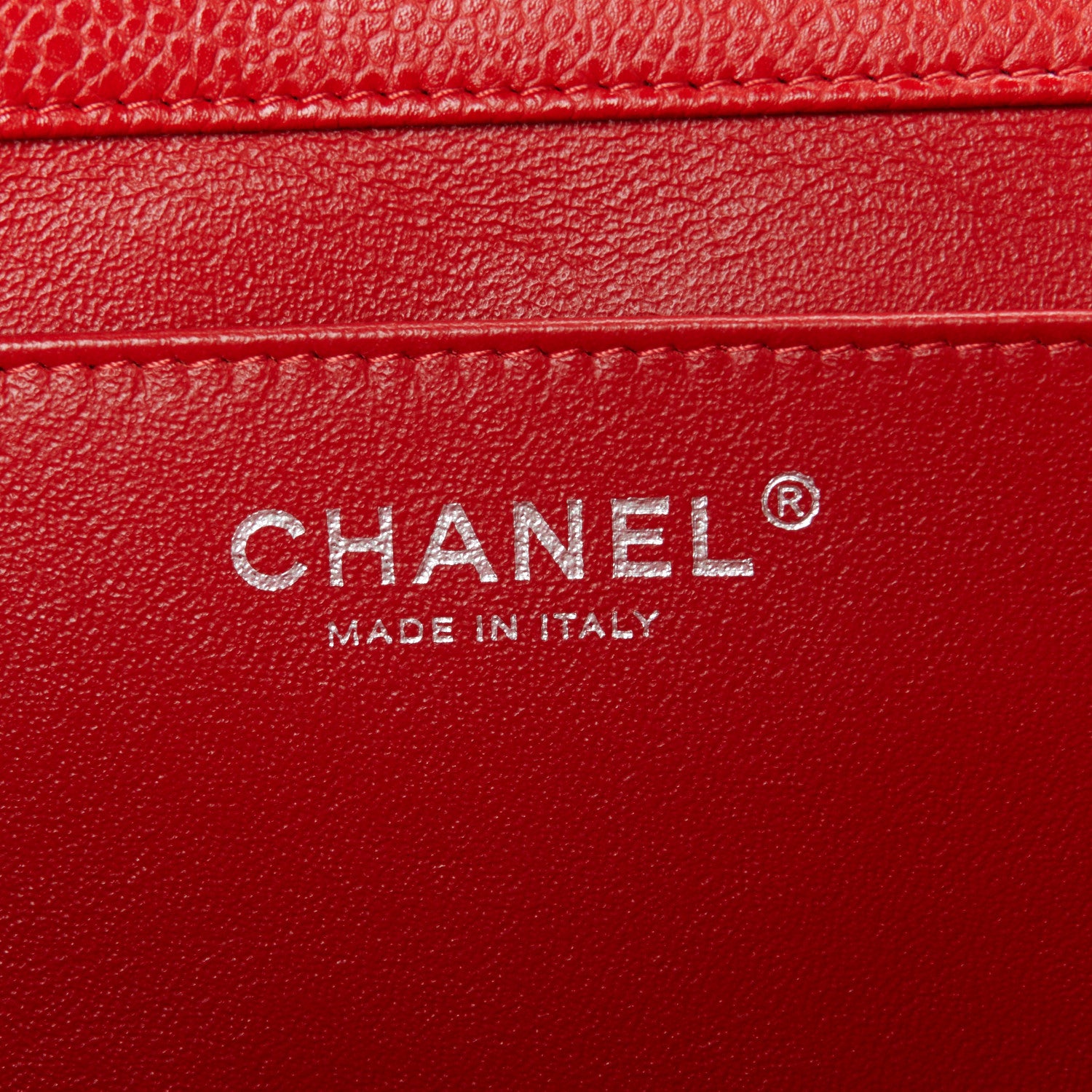 Chanel Caviar Quilted Clutch With Chain Flap Red 6 of 11