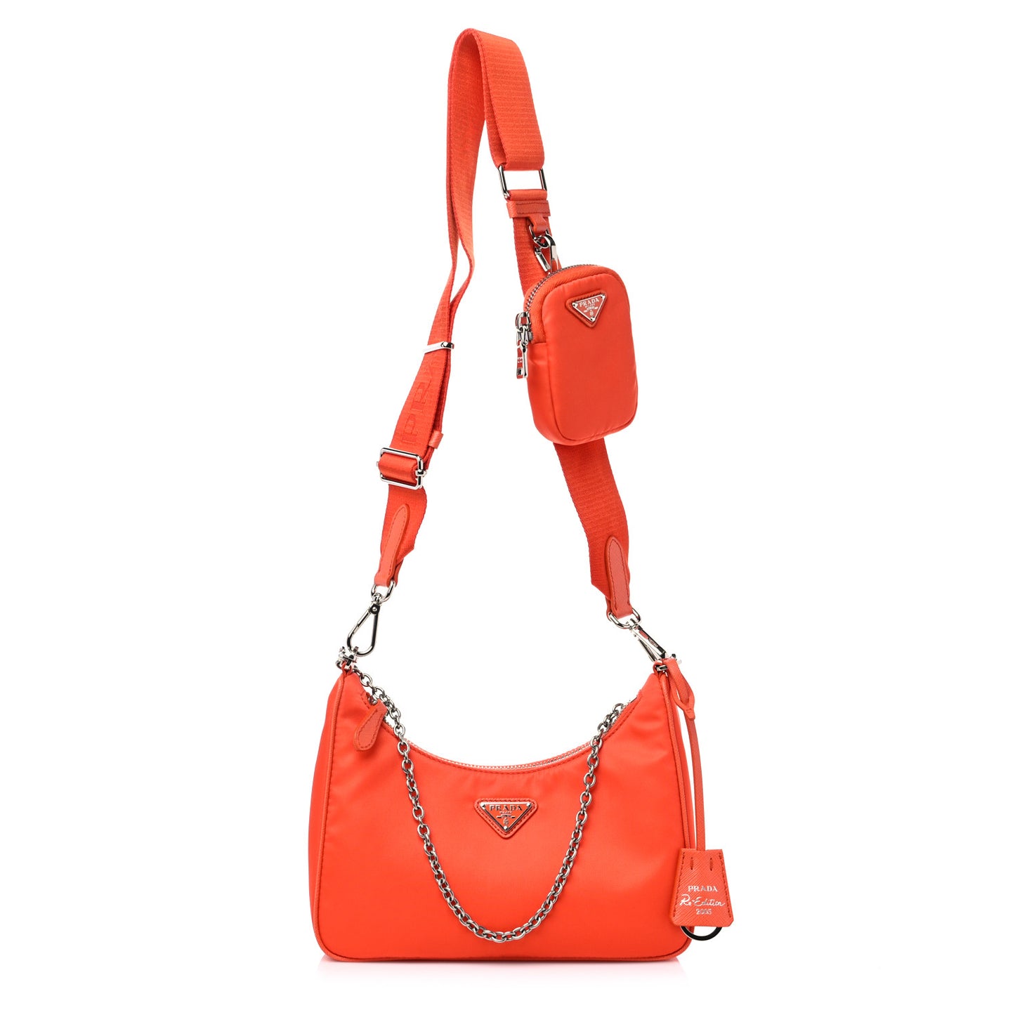 Re-Nylon Saffiano Re-Edition 2005 Shoulder Bag Arancio