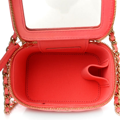 Chanel Lambskin Quilted Ombre Top Handle Mini Vanity Case With Chain Coral 4 of 11