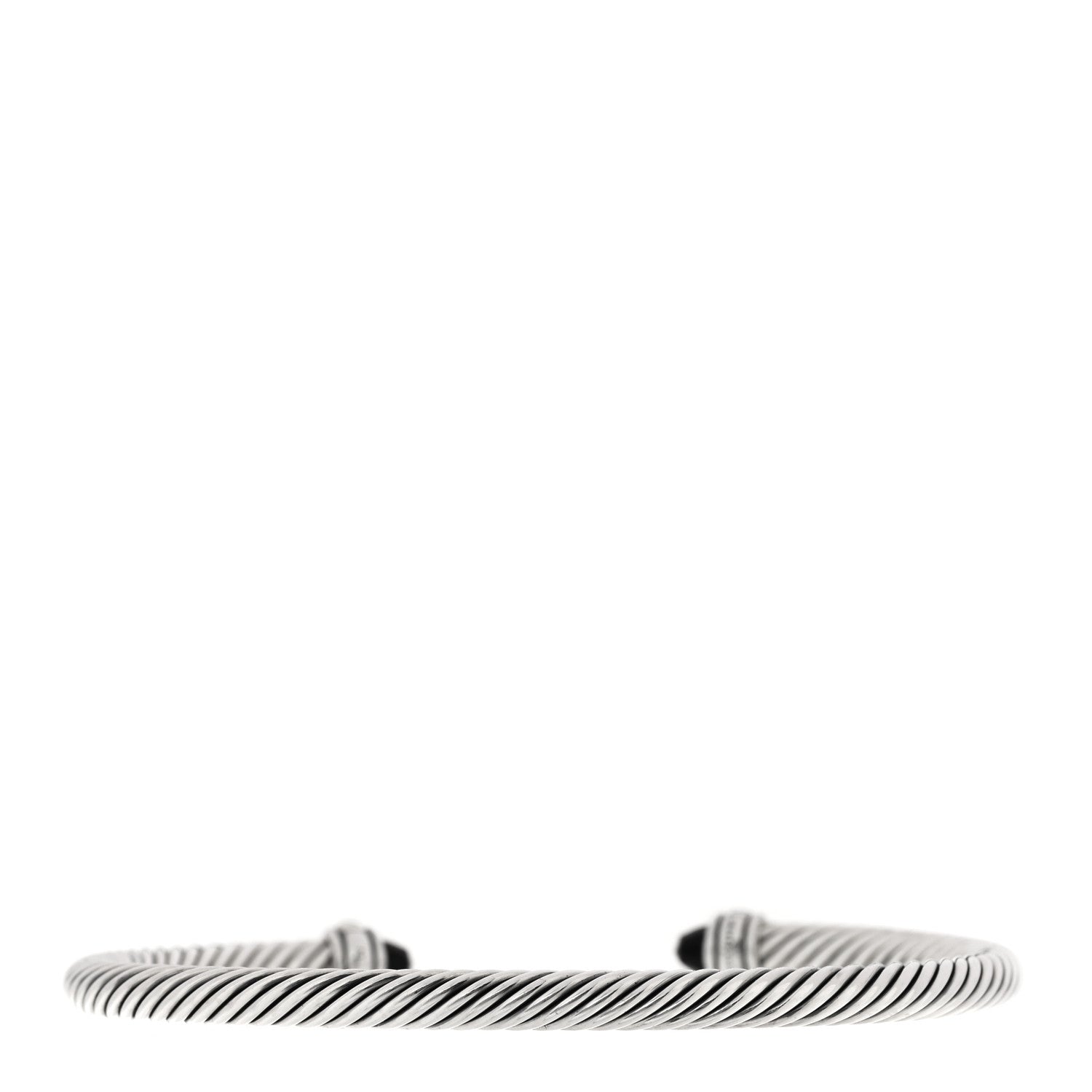 David Yurman Sterling Silver 18K Yellow Gold Black Onyx 4mm Cable Classics Bracelet 2 of 4