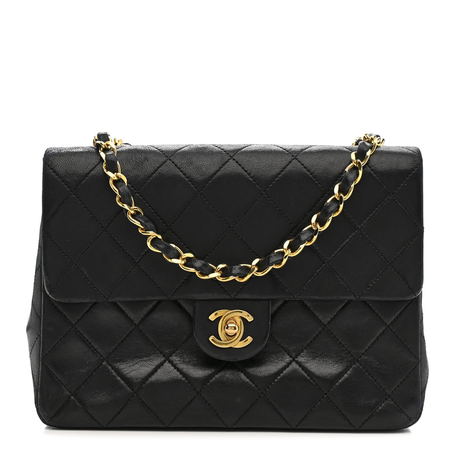Chanel Lambskin Quilted Small Single Flap Black 1 of 14