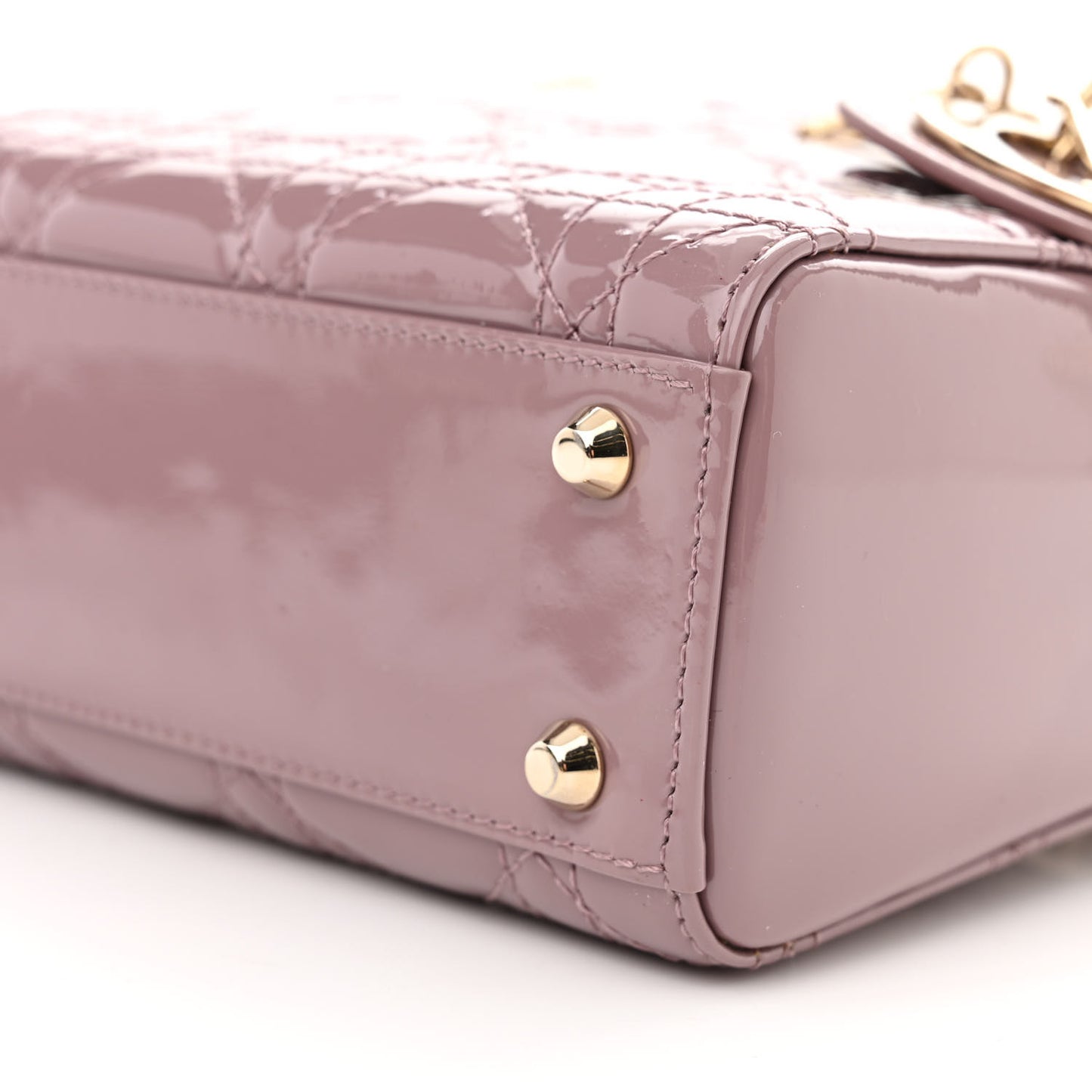 Patent Cannage Mini Lady Dior Peony Pink