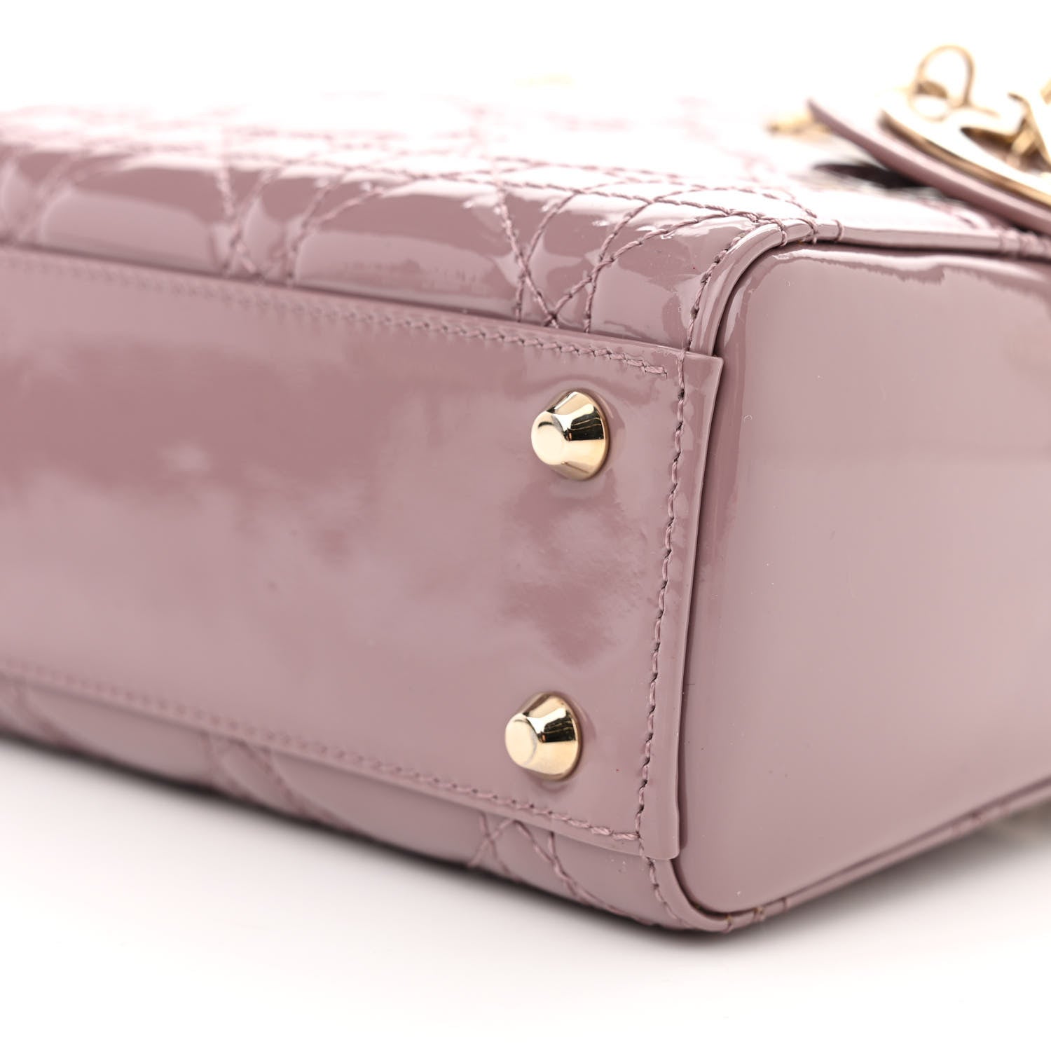 Christian Dior Patent Cannage Mini Lady Dior Peony Pink 6 of 9