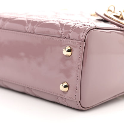 Christian Dior Patent Cannage Mini Lady Dior Peony Pink 6 of 9