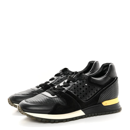 Louis Vuitton Nubuck Calfskin Perforated Run Away Sneakers 38.5 Black 3 of 16