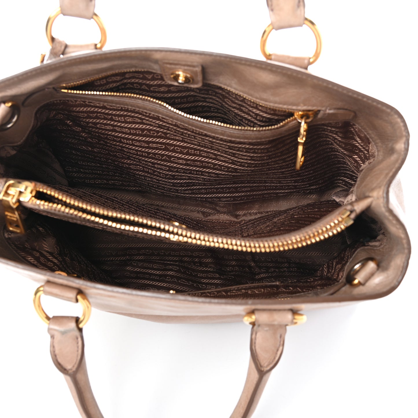 Vitello Shine Shopping Satchel Argilla