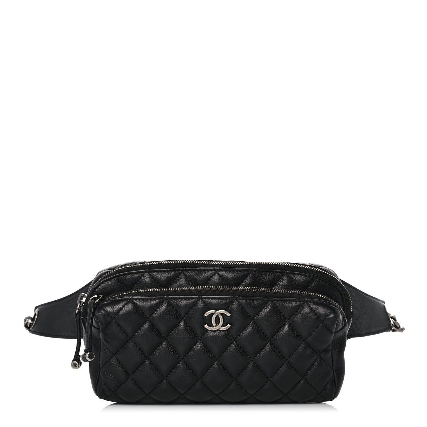 Calfskin Quilted Waist Bag Black