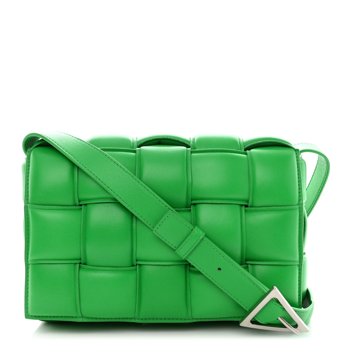 Nappa Maxi Intreccio Padded Cassette Crossbody Bag Parakeet