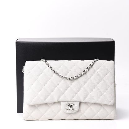 Chanel Caviar Quilted Clutch With Chain Flap White 11 of 11
