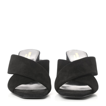 Saint Laurent Suede LouLou 70 Mule Sandals 39 Black 2 of 9