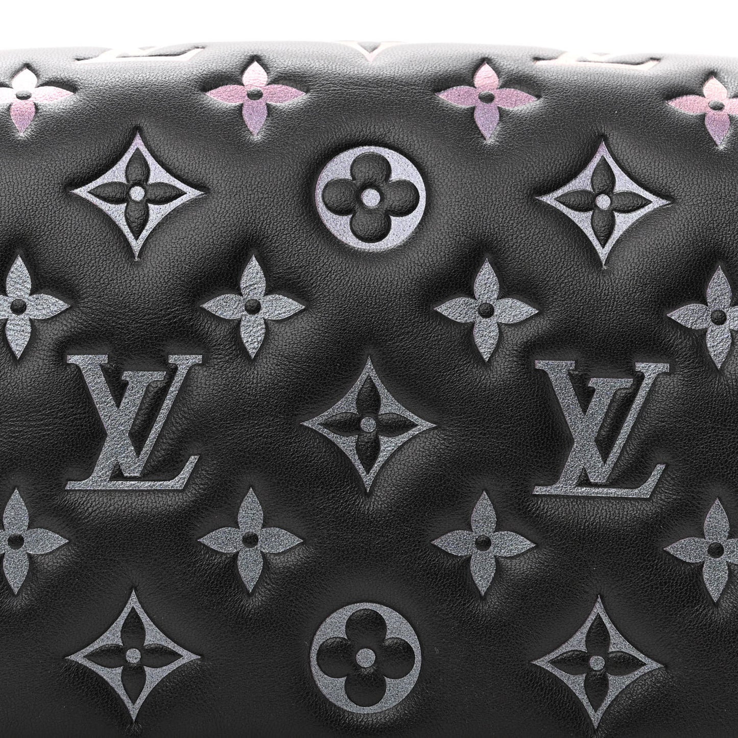 Lambskin Embossed Monogram Scarabeo Pochette Coussin Black