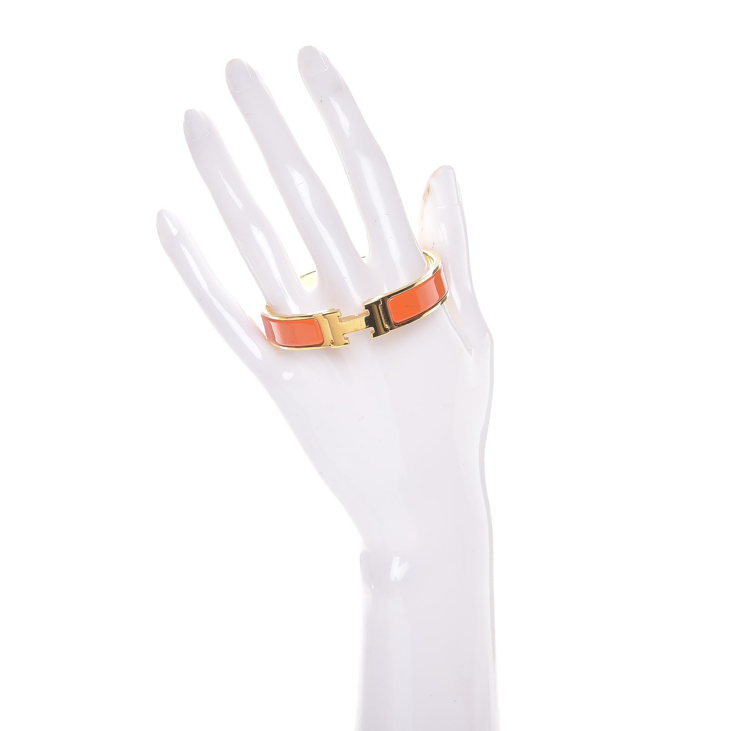 Hermes Enamel Narrow Clic Clac H Bracelet PM Orange 2 of 5