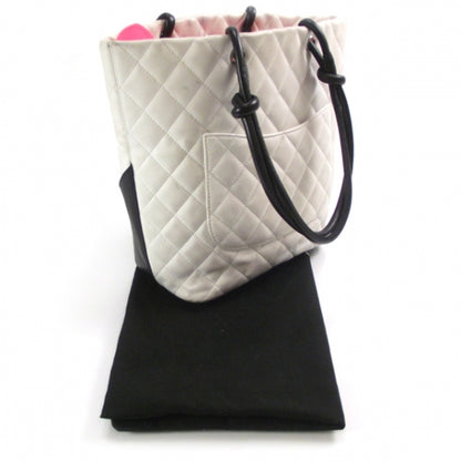 Chanel Calfskin Quilted Medium Cambon Tote White Black 3 of 12