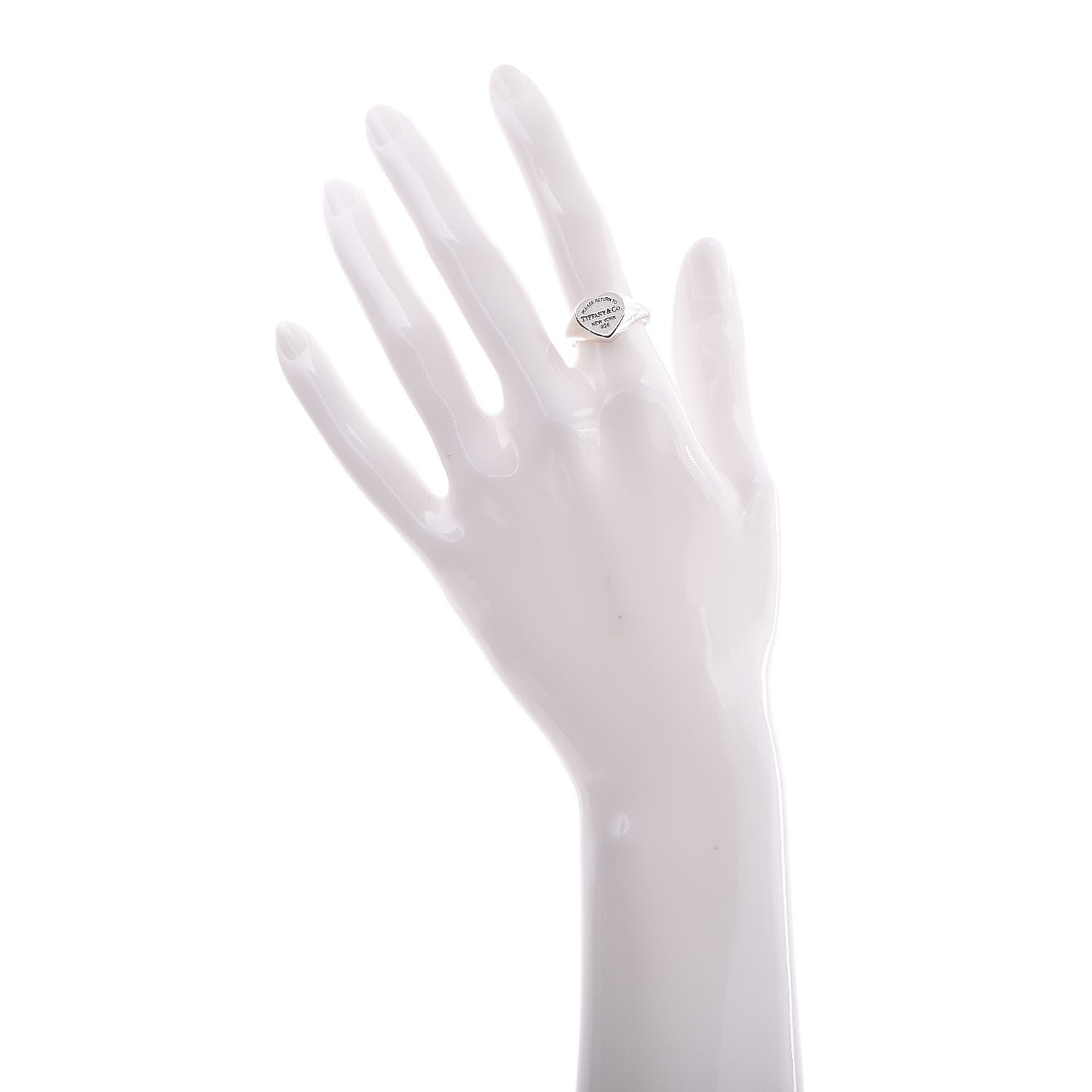 Tiffany Sterling Silver Return to Tiffany Heart Signet Ring 52 6 2 of 6