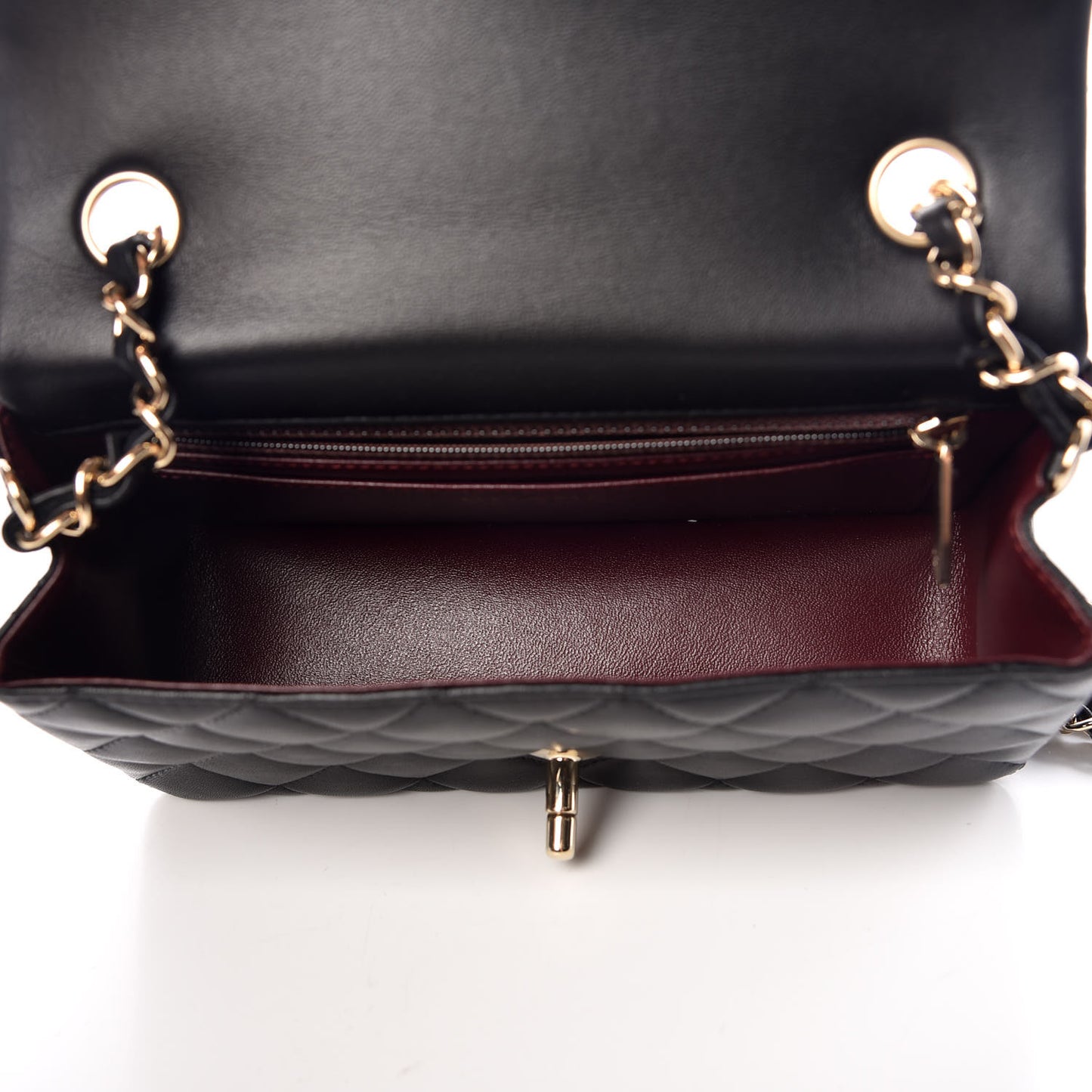 Lambskin Quilted Mini Rectangular Flap Black