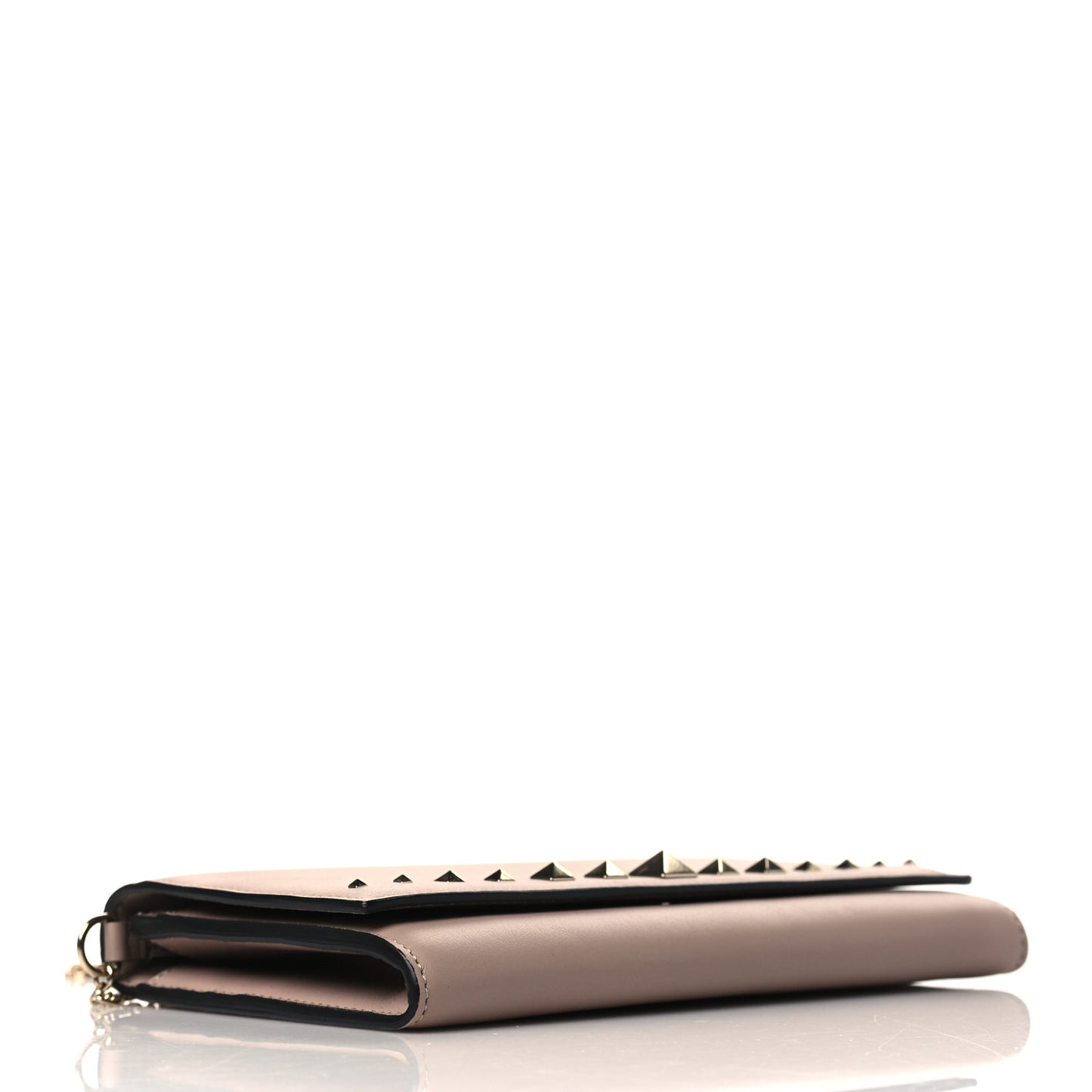 Vitello Rockstud Crossbody Wallet on Chain Poudre