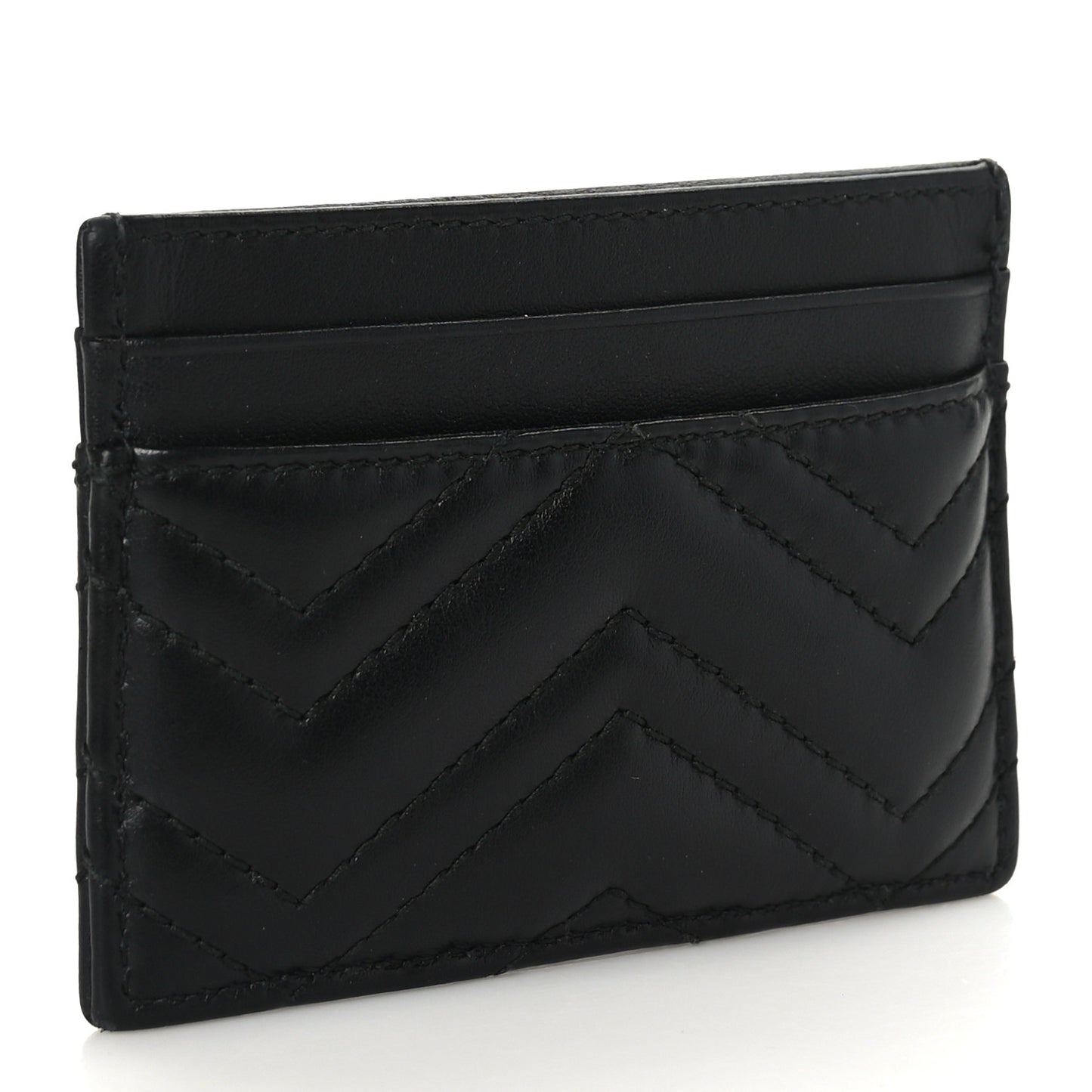 Calfskin Matelasse GG Marmont Card Holder Black