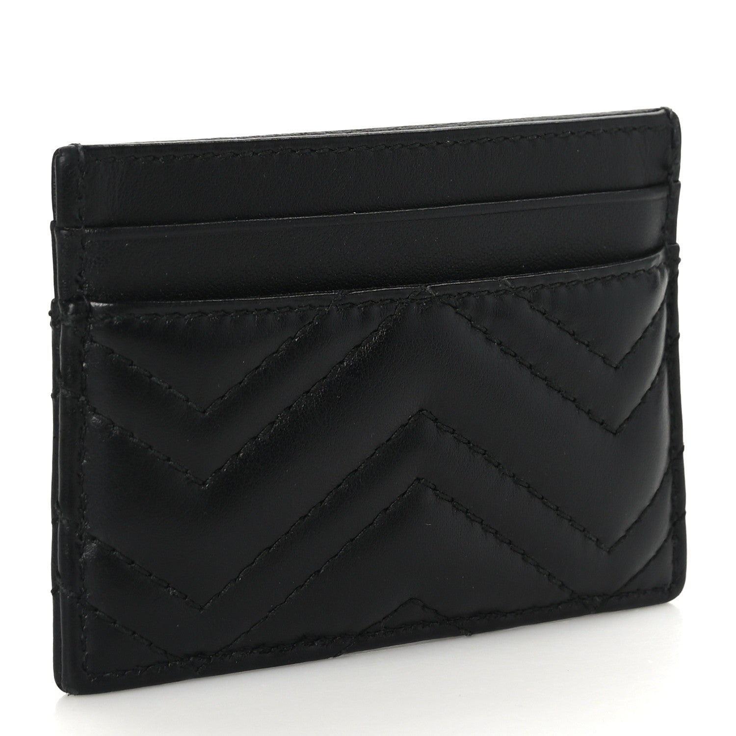 Gucci Calfskin Matelasse GG Marmont Card Holder Black 3 of 6